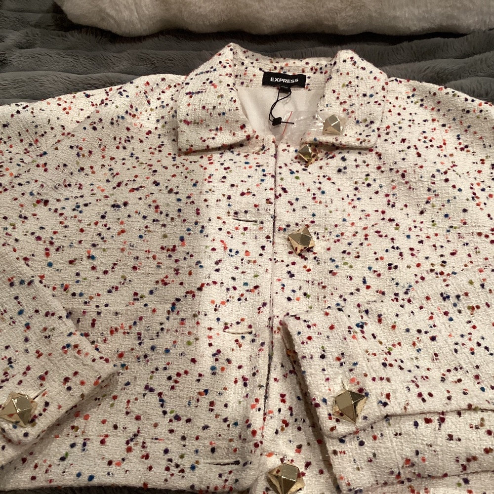 Express Crop Tweed Blazer size xl